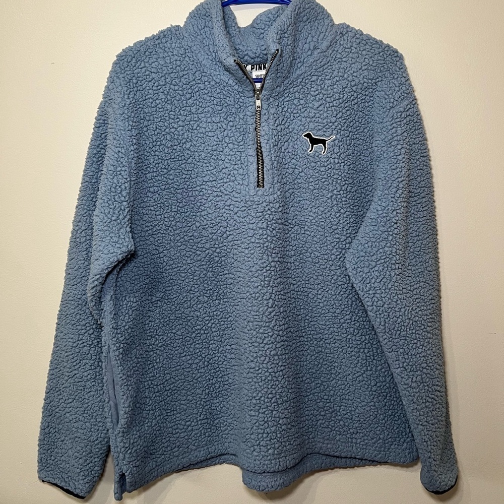 Victoria's Secret Pink Blue Sherpa Pullover